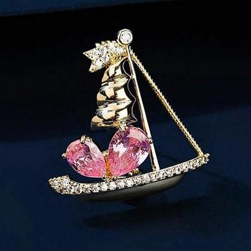 【巴黎精品】現貨+預購 女西裝高級胸針裝飾別針領針襯衫防走光釦首飾-帆船創意設計風順女配件2色a1jx77