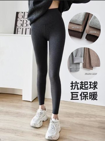 金棉秋冬新款鯊魚褲女外穿高腰收腹加絨提臀瑜伽芭比褲緊身內搭褲