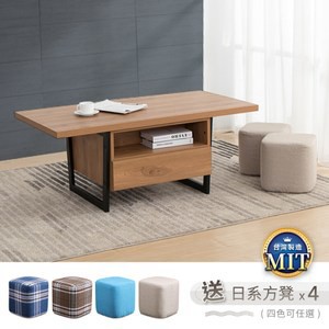 【IDEA】和風機能複合式茶几/餐桌(4色任選)淡雪松木
