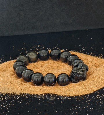 黑曜石貔貅 14mm 水晶手鍊 ( HKA8057 )