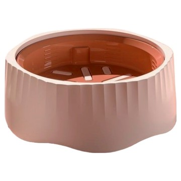 【POGGU】寵物慢食碗 二合一防打翻狗碗貓碗 防滑狗盆  珊瑚粉  1個