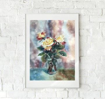 花卉畫原創水彩藝術畫