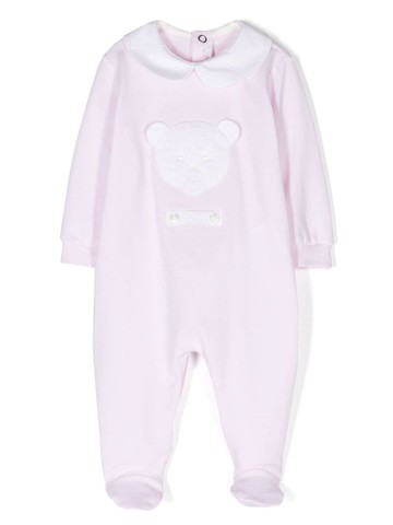 Le Bebé Enfant - logo-embroidered pajamas - kids - Elastane/Cotton - 1 mth - Pink
