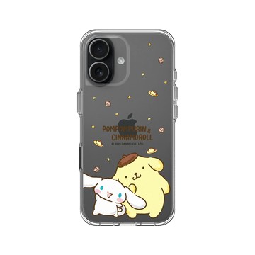 iPhone 17 Clear Case（相機按鈕） 透明 - 三麗鷗-布丁狗＆大耳狗綜合圖 Mix Characters - 食物系列-甜點世界