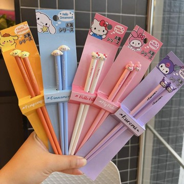 【臺灣🌸出貨】家用庫洛米餐具卡通單人防滑兒童筷子美樂蒂情侶可愛防黴一人一筷🍂
