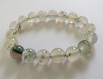 天然綠水草玉髓手鍊 #0425 48mm