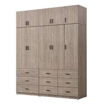 唯熙傢俱-金柏莉灰橡色6.7x8.3尺衣櫃