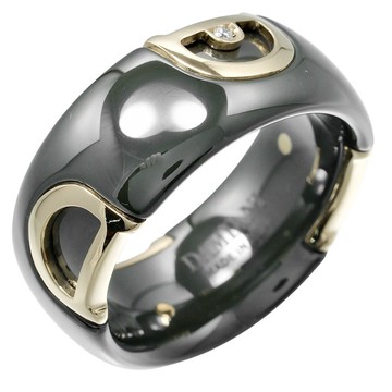 【日本直送】Damiani 戒指 D-Icon 19號 陶瓷 K18黃金 鑽石 約10.6g 戒指【二手】A級
