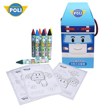 【nunuKIDS】Robocar Poli 波力 救援小英雄 8色 大豆蠟筆