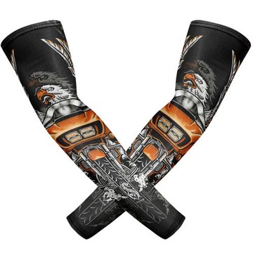 復古摩托機車騎行運動冰袖防曬冰絲袖套男戶外自行車釣魚護臂手袖