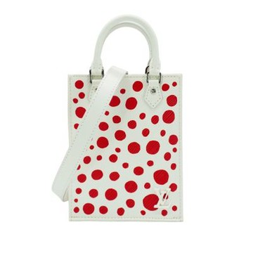 Louis Vuitton LV路易威登 x YK 草間彌生 展示品 EPI皮革斜背手機包(M81986-白紅)