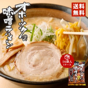 オホーツクの味噌ラーメン 乾燥麺 1食入 1ケース 16個入 送料無料 インスタントラーメン バレンタイン