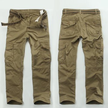 Fashion mid waist straight cargo pants時尚中腰直筒工裝褲男士