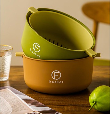 雙層洗菜盆瀝水籃廚房蔬菜籃子草莓水果籃客廳用收納筐【步行者戶外生活館】P