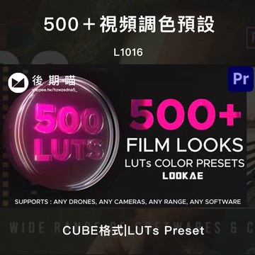 PR模板-500種視頻調色預設+LUT獨立文件 LUTs Color Presets for Premiere Pro