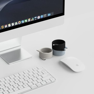 Allite EASY CABLE 磁吸收納編織快充線｜USB-C to USB-C - 寶寶藍