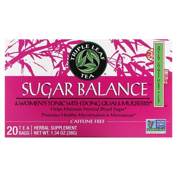 Triple Leaf Tea, 糖平衡茶、不含咖啡因，20個茶包,1.4盎司(40克)