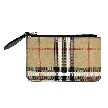 Burberry Vintage 帆布格纹零錢鑰匙包（8058472-典藏米）_廠商直送