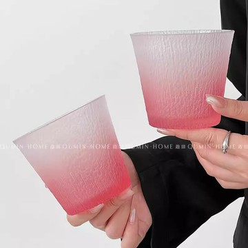 順皿ins風威士忌杯啤酒玻璃杯家用喝水杯子輕奢咖啡杯早餐牛奶杯