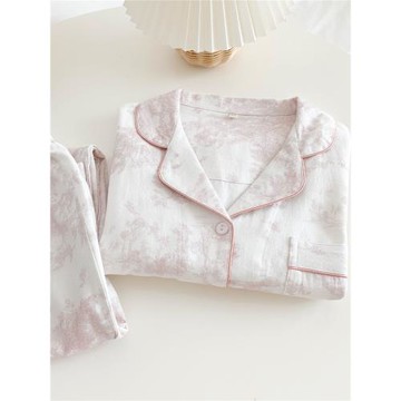 茹依 |純棉磨毛睡衣女春秋款長袖高級感素雅白色全棉秋冬家居服