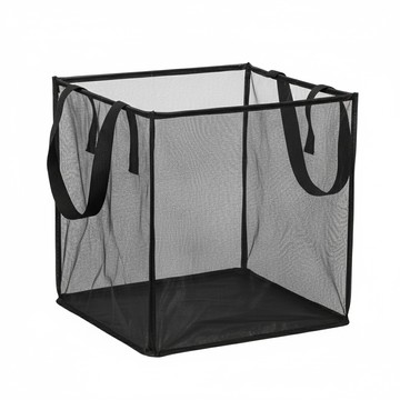 收納部屋 方形可折疊洗衣籃 單層  33 x 33 x 31.5cm  黑色