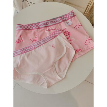 pink粉色情書男友女友情侶款內褲純棉可愛小熊運動風一對七夕禮物