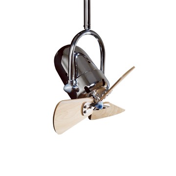 13吋迷你系列吊扇 L08-FINO-鉻色／淺色榆木