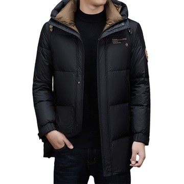 [巴黎精品] 真羽絨90%白鴨絨羽絨外套羽絨衣夾克-簡約高充絨戶外防寒保暖男外套2色a1is60