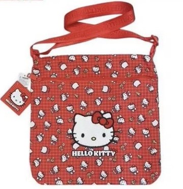 【震撼精品百貨】凱蒂貓_Hello Kitty~日本SANRIO三麗鷗 KITTY經典斜背包-格子*15537