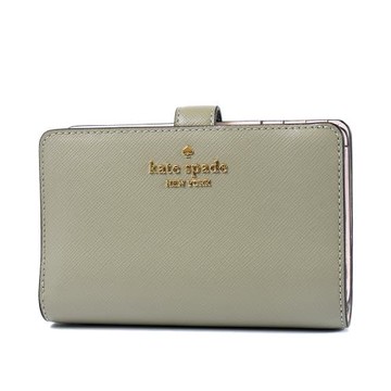KATE SPADE 十字紋防刮釦式中夾-苔綠