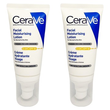 CeraVe 適樂膚 台灣公司貨 全效清爽修護防曬乳 SPF50  2條  52ml