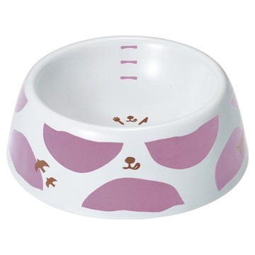 MK 狗陶器餐具 M號 陶瓷材質 MK-DA-324  1個  白色 + 粉色 + 咖色