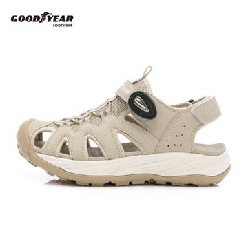【GOODYEAR 固特異】溪行-磁扣運動護趾涼鞋/女鞋 防踢撞 沙色(GAWS62601)