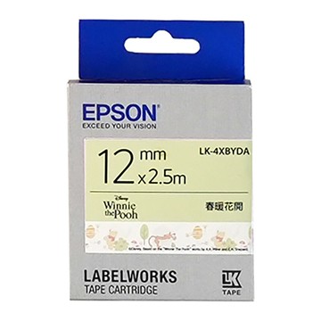 【史代新文具】愛普生EPSON LK-4XBYDA 春暖花開白黑標籤帶