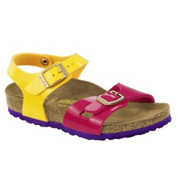 BIRKENSTOCK 勃肯 / Rio Kids / 合成皮 / 窄版 / 桃紅漆皮