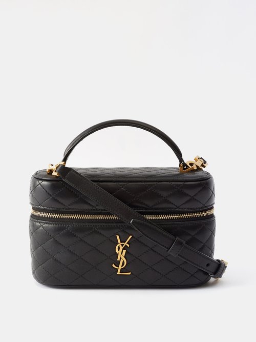 Saint Laurent - Gaby Mini Quilted-leather Vanity Cross-body Bag - Womens - Black