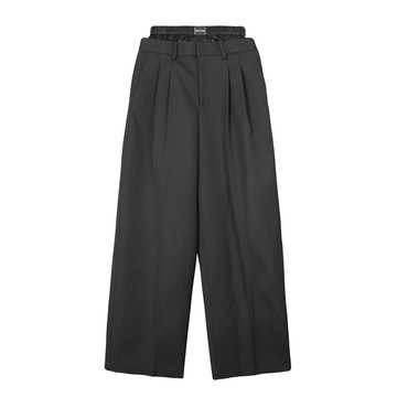 alexanderwang Logo平角短褲皮帶羊毛低腰精裁長褲