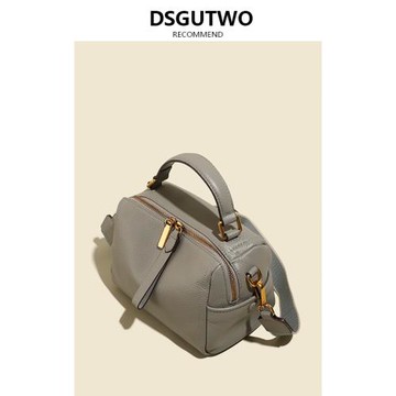 DSGUTWO 枕頭包新款時尚軟皮手提包女波士頓女包百搭真皮單肩斜挎