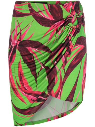 Louisa Ballou - Coastline floral-print miniskirt - women - Polyester/Viscose - M - Green