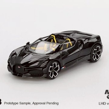 【東海模型】MINIGT 1/64 布加迪 Bugatti W16 Mistral Black MGT01058-L