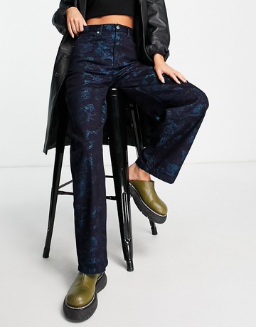 Topshop store metallic jeans