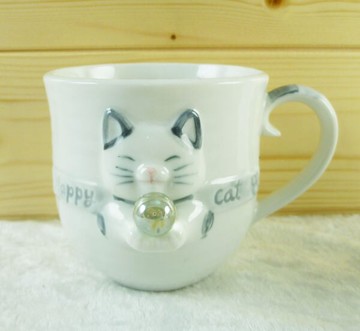 【震撼精品百貨】招財貓 招き猫 杯子-黃灰紫【共3款】 震撼日式精品百貨