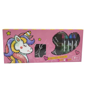 VU6 蜡筆 城堡  珠光色 蠟筆 + 著色本 台灣製  / 盒 J-8PG【APP滿額下單10%點數(單一帳號最高5000點)】1/31止