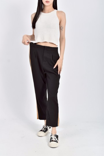 (M) zara高腰直筒黑色長褲