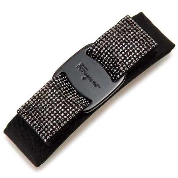 Ferragamo ブラック ヘアクリップ Salvatore Ferragamo サルヴァトーレ フェラガモ バレッタ ヘア