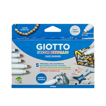 Giotto  嬰幼兒安全美術用品 萬能金屬色彩繪筆 5色 (GOF452900)