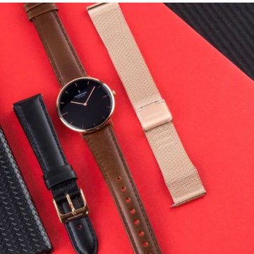 Nordgreen ND手錶 玫瑰金殼黑面 復古棕+黑皮錶帶+米蘭錶帶(NR36RGBLLEBRLEBLMERO)