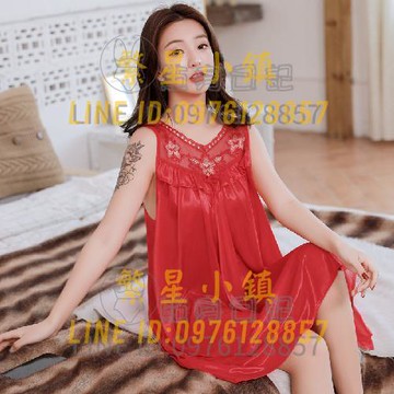 睡裙女士冰絲薄款大碼性感背心小可愛睡裙仿真絲綢家居服公主風家居服女【繁星小鎮】