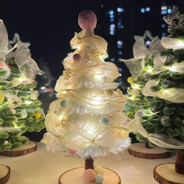 聖誕節聖誕樹小夜燈擺件扭扭棒diy材料包氛圍感小擺件送朋友