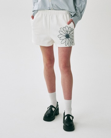 MARDI MERCREDI 休閒短褲 燕麥色 經典小雛菊 海軍藍花 SWEAT SHORTS FLOWER